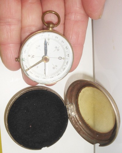 Vintage kompass messing - messing,, mit